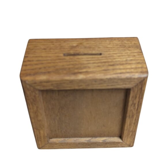 Vintage Wood Needlepoint Owl Coin Bank MCM Twee Cottage Core 70’s Piggy Bank - Picture 3 of 9